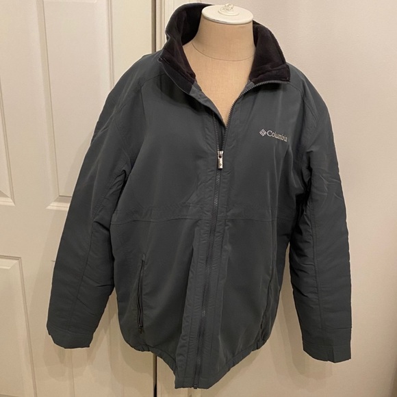 Columbia Men’s zippered lined jacket coat grey/blue X-large - Picture 2 of 5